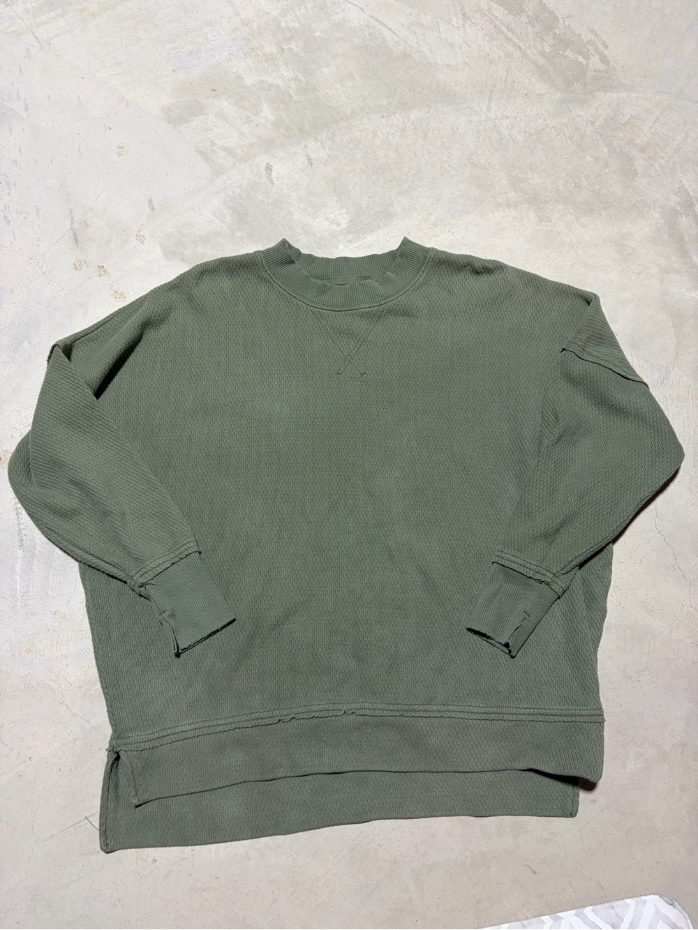 Aerie Classic textured green Crewneck Sweater XS